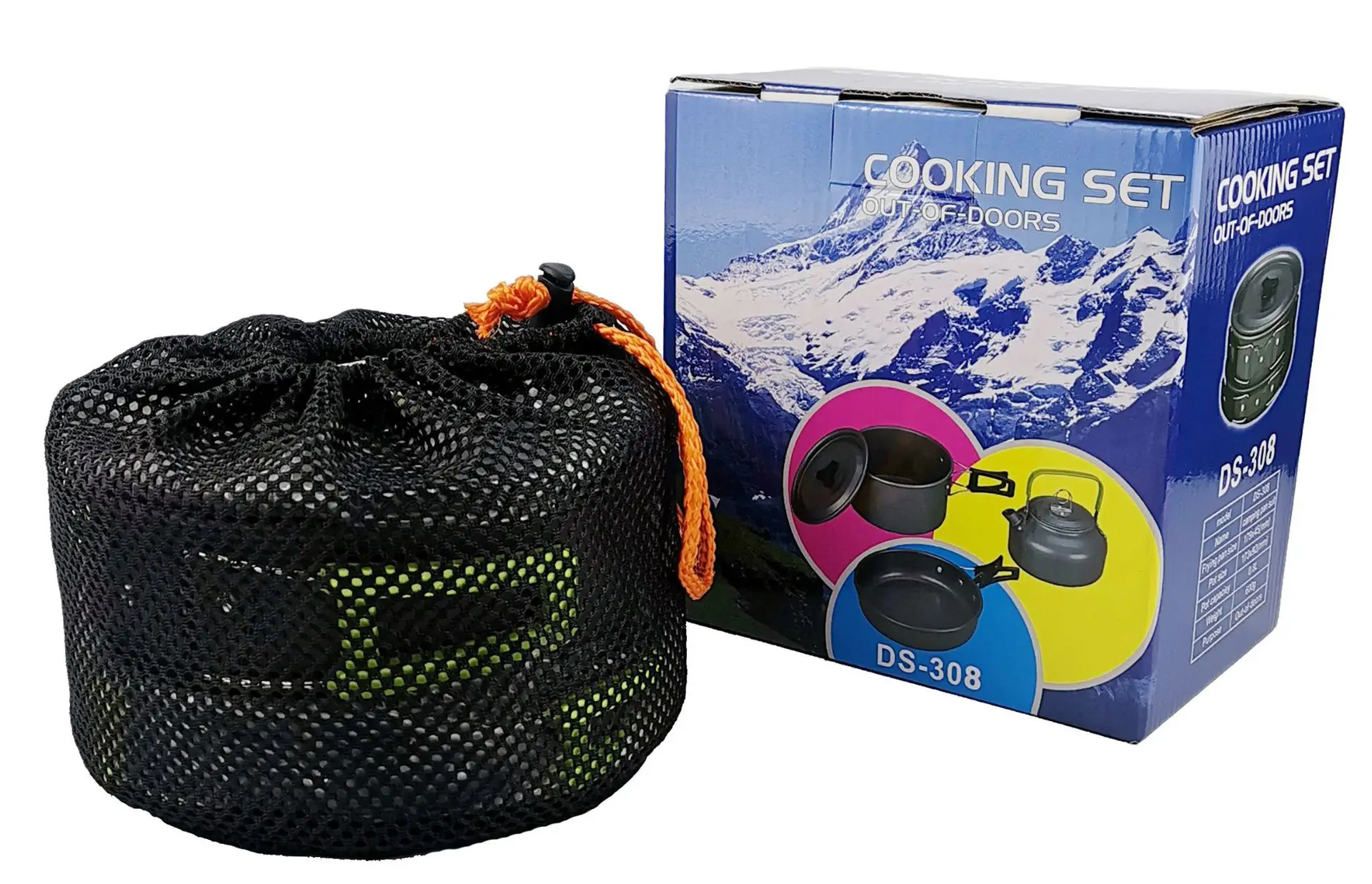 Amazon Hot Selling Camping Cookware Aluminium Alloy Folding Camping Cooking Set Camping