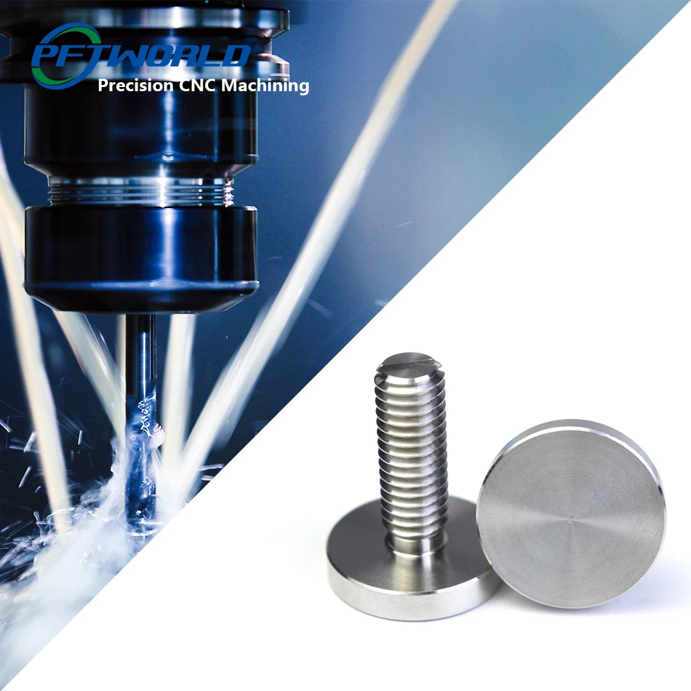 PFTWORLD CNC Machining Service Custom 304 Stainless Steel Nail Solid Mirror Fixing Screw