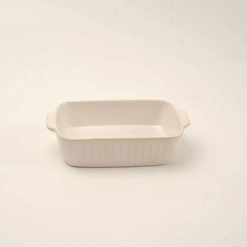 Highest Quality Classic China Ceramic Bakeware Dish or Pan Baking Lasagna Rectangular Ceramic Non Stickbaking Tray supplier