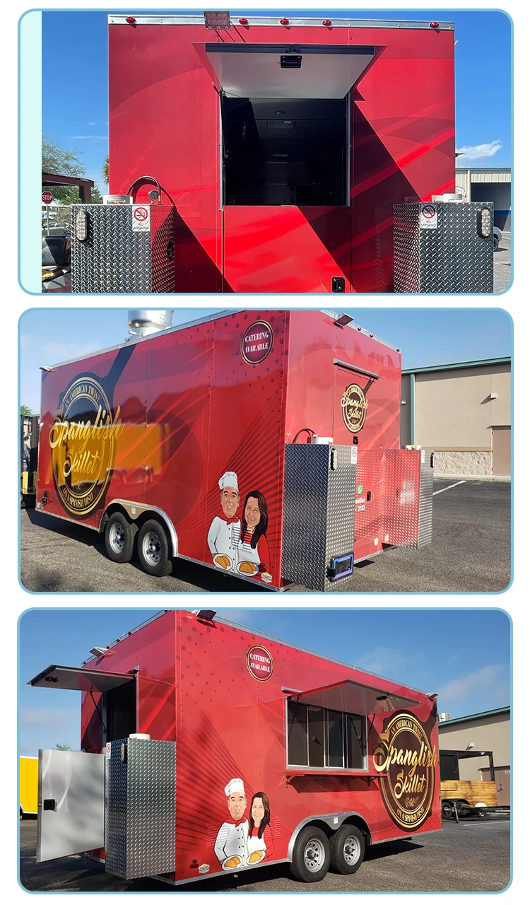 Food Trailer Pizza Taco Kitchen Restaurant Ice Cream Truck Hot Dog Cart