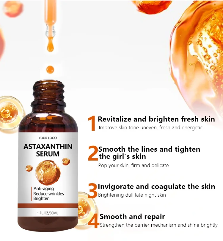 Private Label Astaxanthin Whitening Serum Arbutin Face Whitening Dark