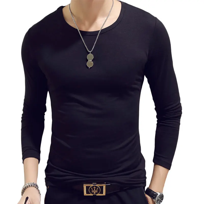 2022 Quick dry sports solid wholesale slim o-neck v-neck custom plain OEM logo blank long sleeve men t shirts