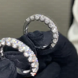 GEMLOVE 2.06 Carat White Gold Ladies' Eternity Ring, set with pave-set lab-grown round diamonds, everyday wear.