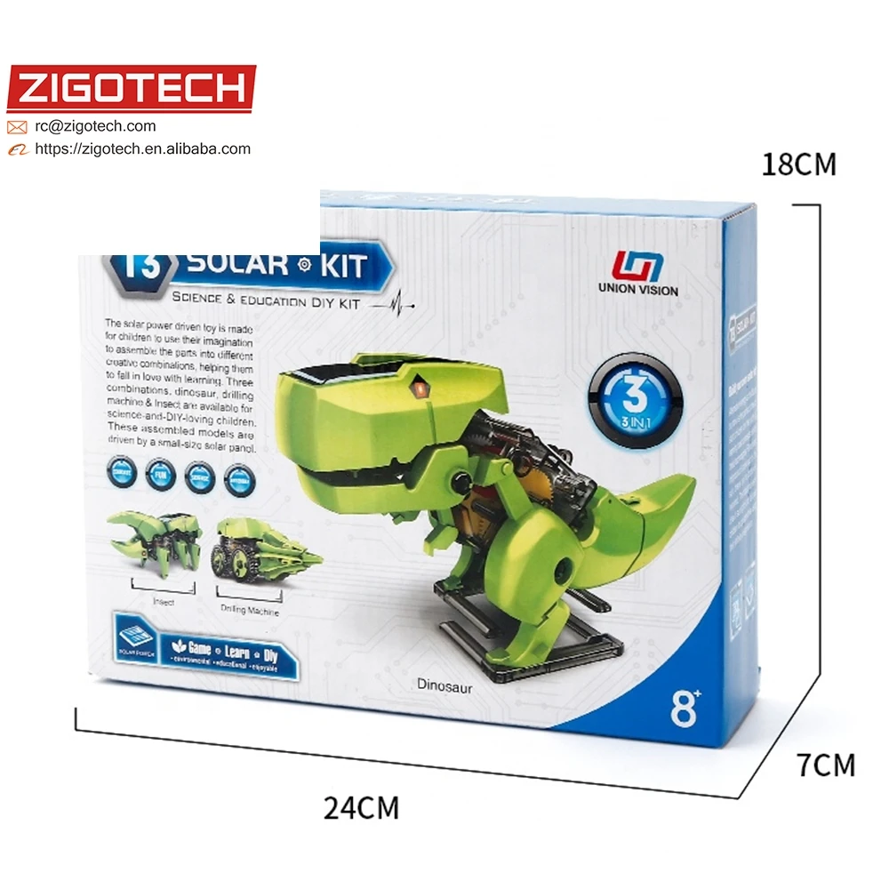 New Product Funny Science Solar Power Energy System Robot Kits 3 In 1 Diy Toys For Kids