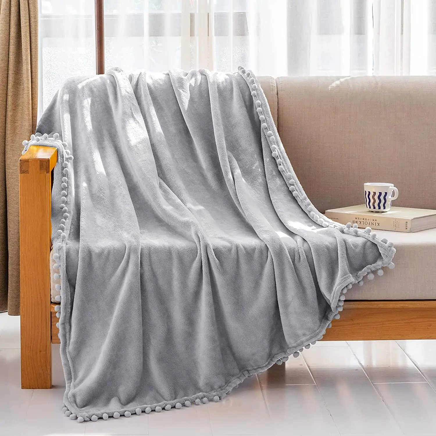 Premium Mattress Topper Soft Fleece Bedding Throw Blanket Grey Color Flannel Fleece Blanket manufacture