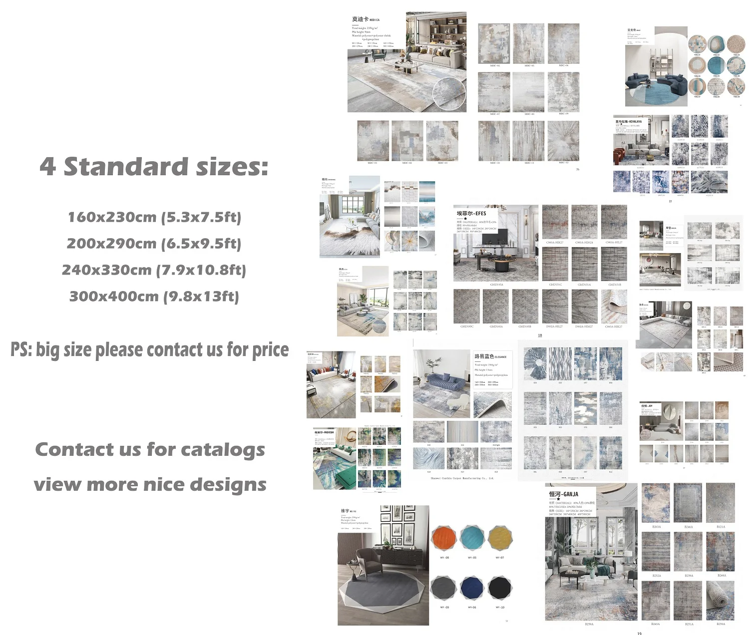 2021 New Arrival Modern Designer Rugs High Density PP Home Hotel Decoration Area Use Wall Rugs Light Color Rug and Carpet