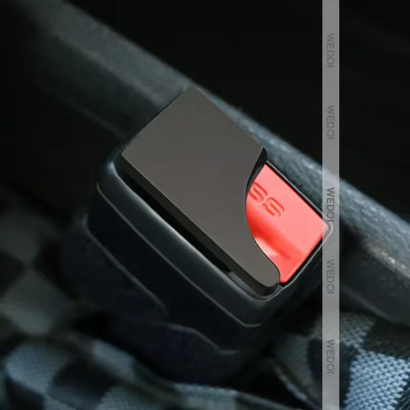 HEYCE Clip De Ceinture De Sécurité Pour Tesla Model 3/X/Y - 2 Pièces Noir, Anti-Avertisseur, Alliage