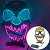 Maschera argentata, occhi/naso a luce blu, bocca viola