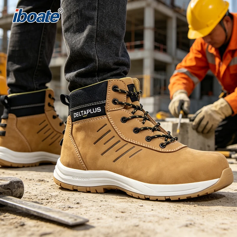 SRC Class Delta Plus Winter Unisex Anti-Static Safety Boots Anti-Slip Anti-Oil Cowhide Insole Heat-Resistant