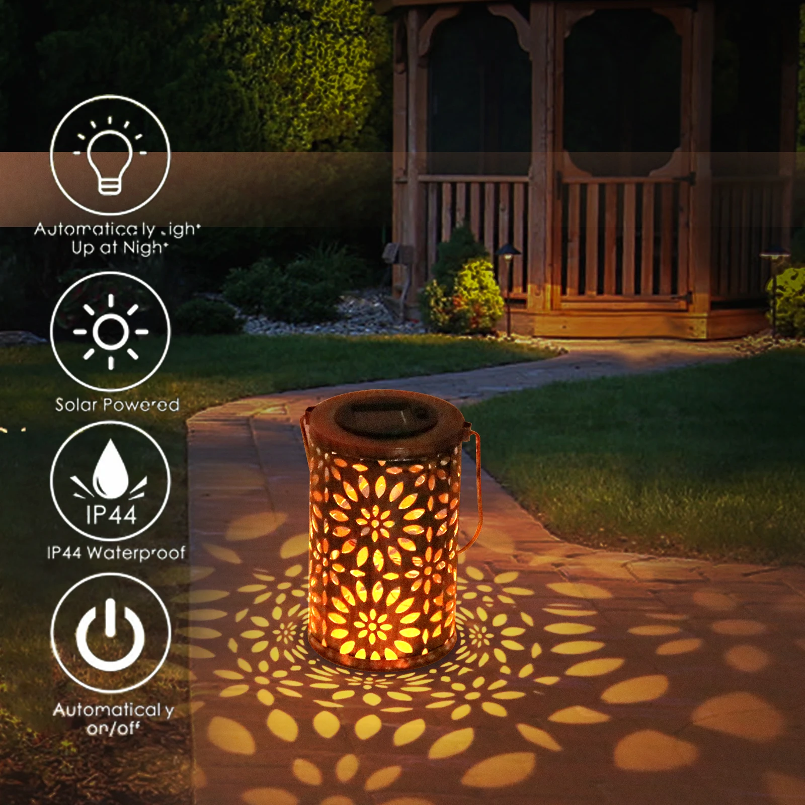 solar filigree garden light