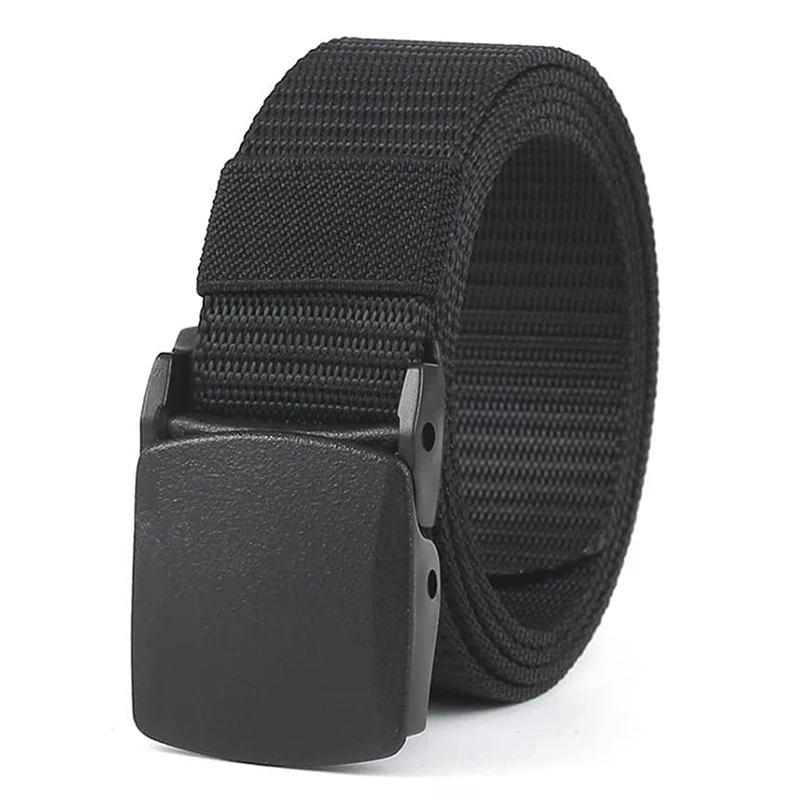 Hiking Tactical Belt Wear-resistant Webbing Riggers Web Belt Heavy Duty Quick Release Metal Buckle Belts
