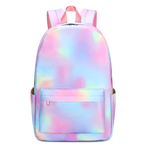 Custom Sac Scolaire pink rainbow Children Kids Girls Book Backpack School Bags