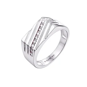 Keiyue Fashion Silver Plated Twill Spinner Men's Ring with Claw Setting