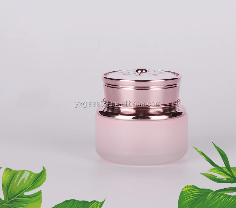 OEM high quality 30g50g30ml100ml120ml toner lotion serum cream skincare packaging cosmetic pink luxury glass container manufacture