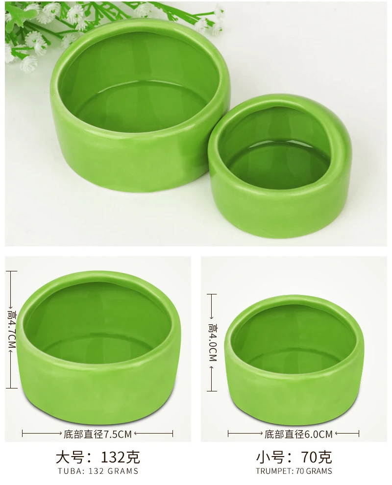 2PCS Ceramic Rabbit Food Bowls - Carrot & Bunny Design, Anti-Tip, 5x6x2 Inches For Guinea Pigs, Hamsters