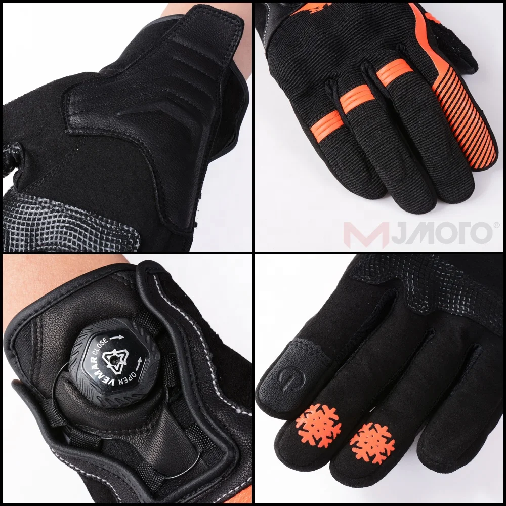 Guanti Moto Uomo LVNRIDS Guanti Da Moto Full Finger Touch Screen Donna Uomo Guanti Guanti Verdi