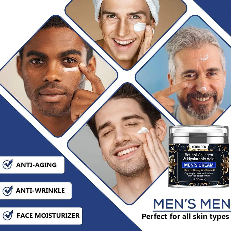 Natural & Organic Mens Face Cream Skin Moisturizer with Collagen, Retinol, Hyaluronic Acid, Vitamin C(pic3)