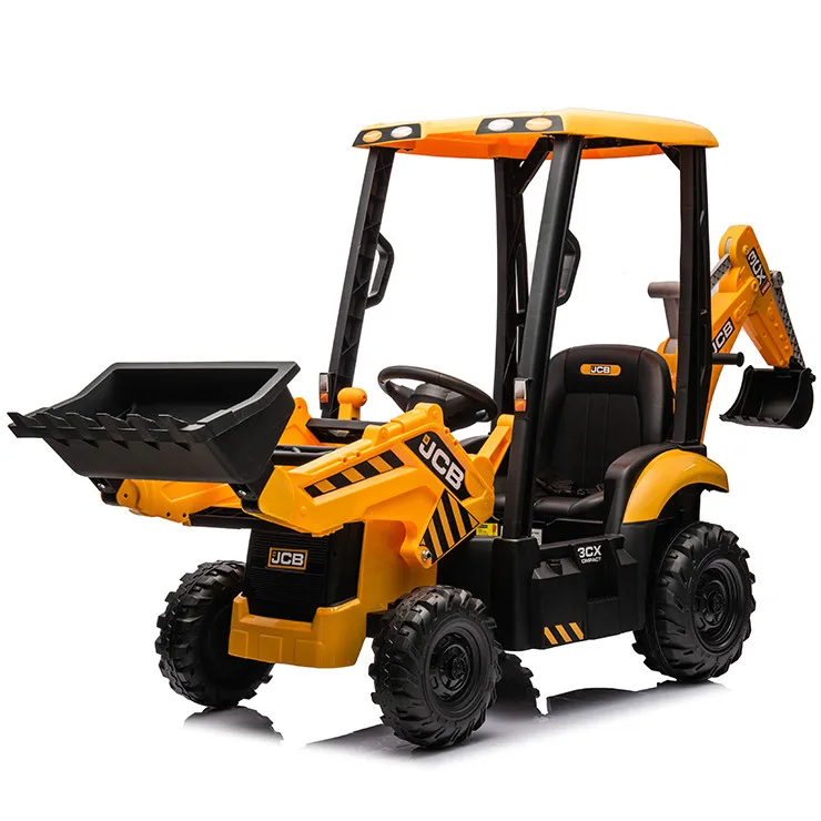 JCB Licensed 12V Ride on Excavators Bulldozer, 2 in 1 Electric Construction Vehicle Kids Electric Car Ride on Toys
