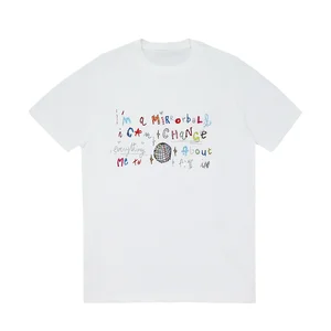 Customizable Cotton Custom Girl T-Shirt Short Sleeve O-Neck Casual Style Loose Fit Solid Jersey for Outdoor Leisure Printed