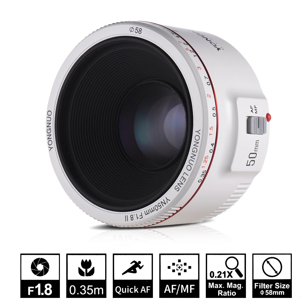 Yongnuo Yn50mm II Lens Canon Compatible Camera Lens