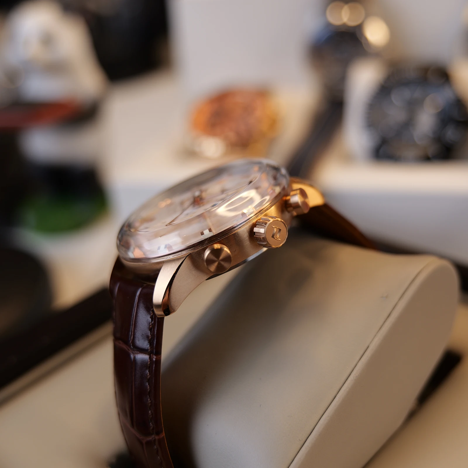 OBLVLO Orologio Meccanico Classico Da Uomo, Quadrante Nero In Oro