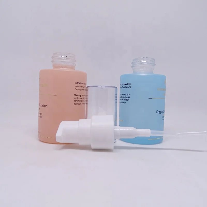 luxury custom 30ml pink empty cosmetic beauty eyes serum glass bottle for facial skin care