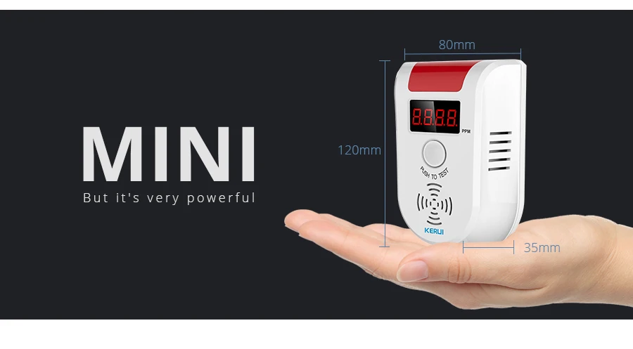 LCD display wireless Gas Alarm Sensor With temperature function Combustible Gas Leak Detector