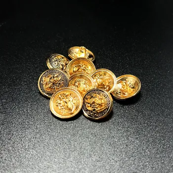 Wholesale High-End Women's Clothing Metal Buttons with Carved Pattern Customization