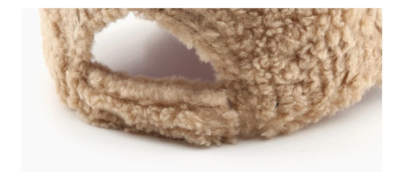 Warm Winter Lamb Wool Outdoor Travel Caps Solid Color Plush Fleece Embroidered Logo Letters Baseball Hat for Men Women