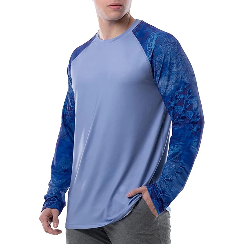 Sublimated UV Custom Blank Fishing Jerseys Crew Neck