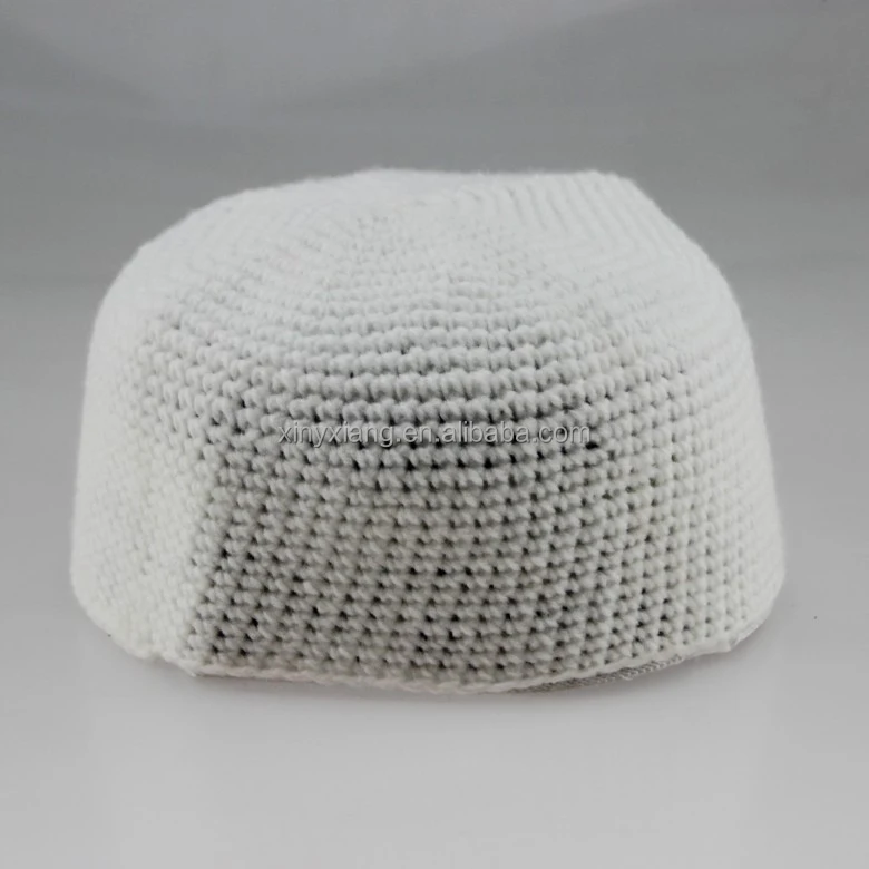 Kufi Egiziano Fatto A Mano Per Uomo, Cappello Musulmano In Cotone, Bianco E Nero, Taglia Unica - Foto 3