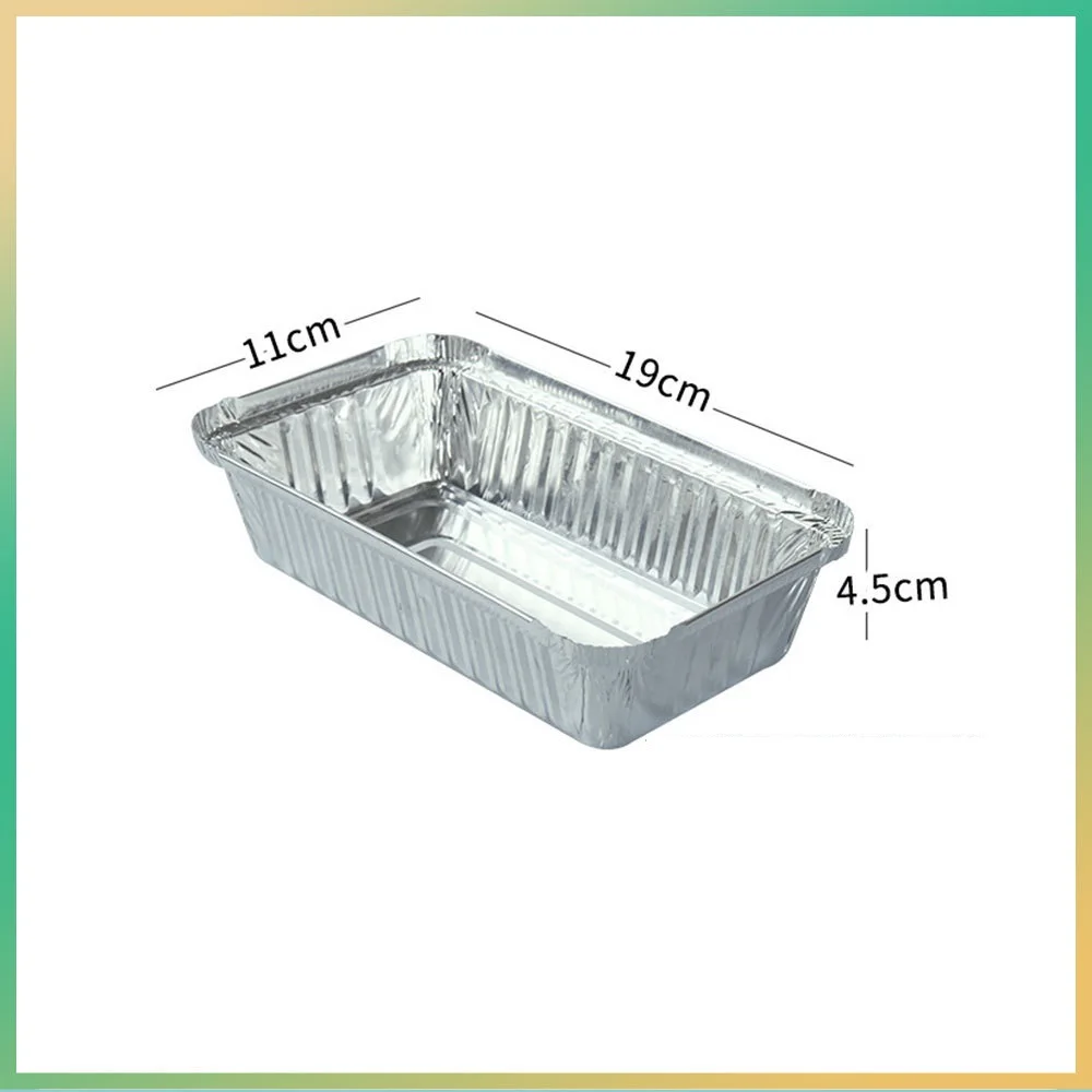 Square aluminum foil lunch box barbecue insulation tin foil box disposable takeaway packaging box air fryer tin foil tray manufacture