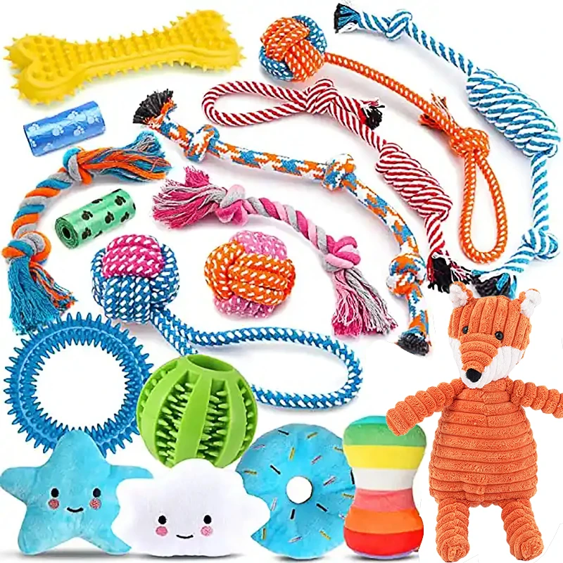 Qbellpet Custom 18 Pack Teeth Cleaning Dog Toy Set