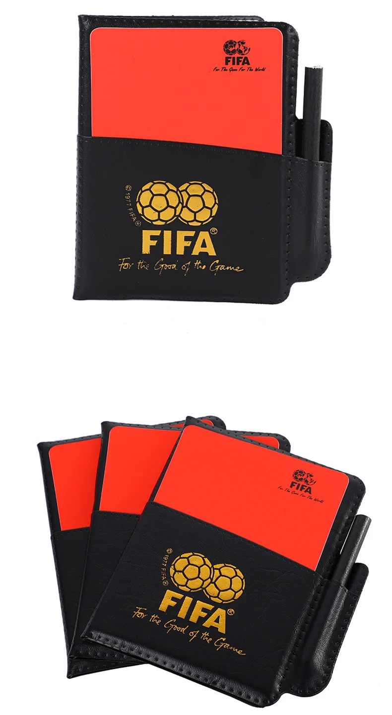 Professional Soccer Referee Wallet Football Red Yellow Card Pencil Log Book bw 