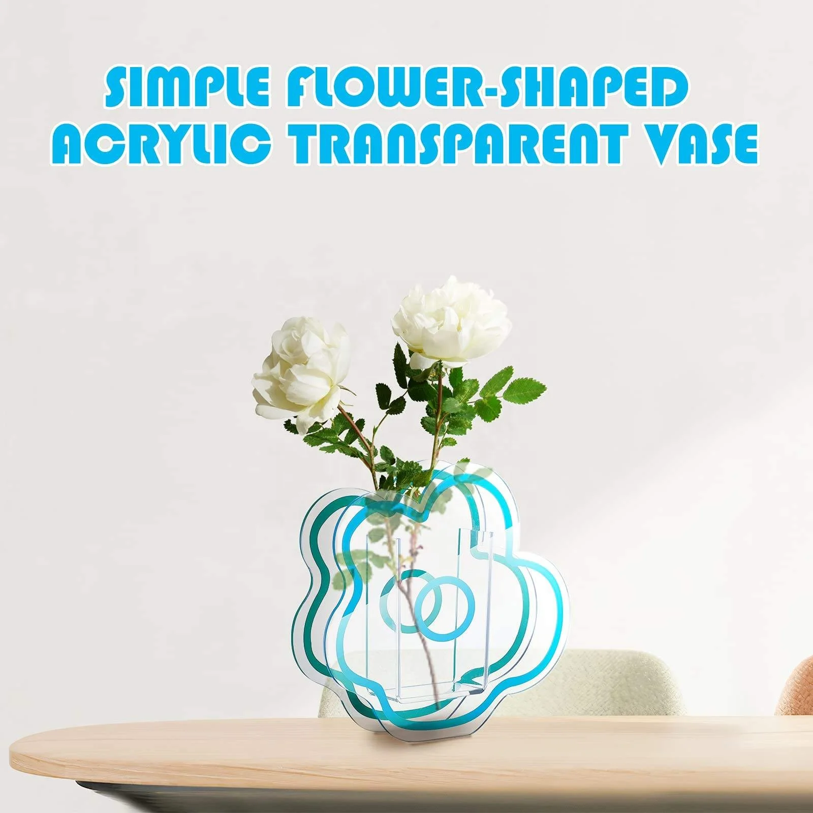 Green Acrylic Cloud Shaped Flower Vase For Home Office Wedding Tall