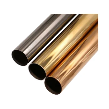 Golden Stainless Steel Pipe Inox 304L 316 Tube Gold Mirror Finish Foshan China Market ASTM/JIS Standard Welding Service