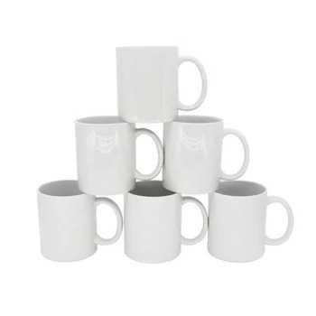 Wholesale  Custom printed white porcelain brand promotional gift ceramic 11oz mug dimensions custom cup for sublimation