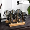Bamboo cup holder with black handle, 100ml cups x 6