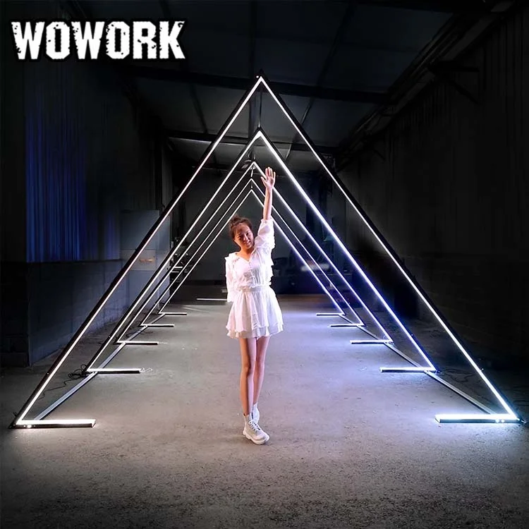 WOWORK大型RGBネオンLEDライト結婚式の柱柱ステージ背景入り口トンネル 