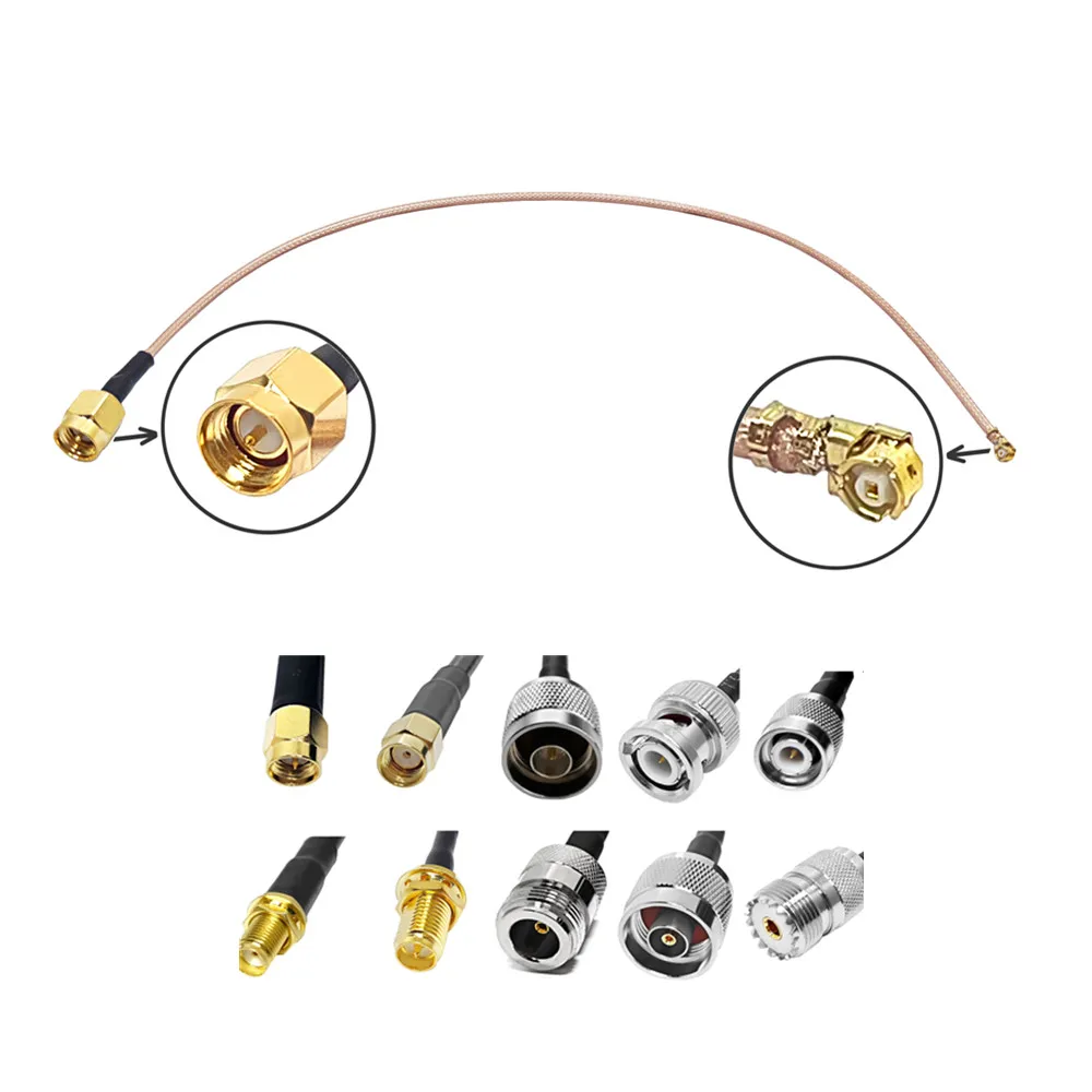 ピッグテールジャンプ SMAメスプラグからU.FLコネクタ 15cm RG178通信ケーブル Wifiルータ GPS用