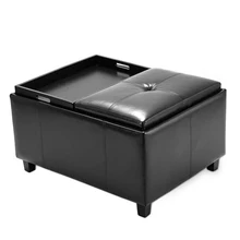 Customized Colors Unique Modern Bedroom Leisure Leather Luxury Storage Ottoman Footstool