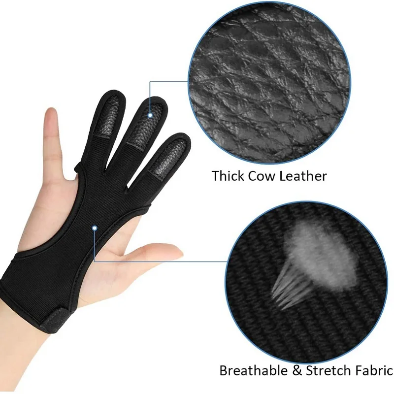 Timcryxient Gants De Tir à L'arc 3 Doigts – Chinlon Et Cuir, Tailles S à XL, Rose Et Vert, Pour Débutant