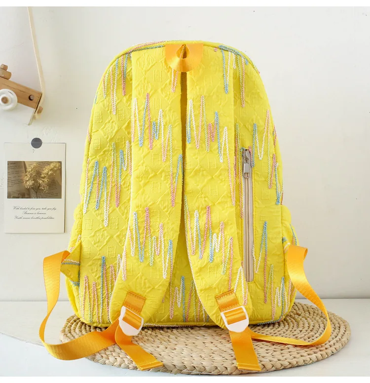 Customized Besder Solid Color Casual Bag Middle School Student Backpack Unisex Backpack