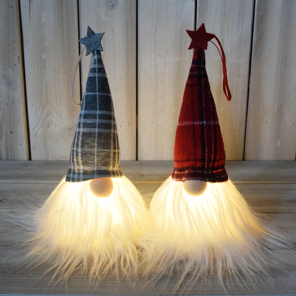 2024 украшения для рождественской елки ручной работы Adornos Navidad очаровательные световые маленьких шведских гномов