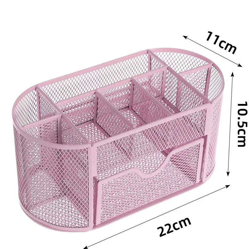 2024 оптовая продажа заводской поставщик многоцветный детский держатель для карандашей металлическая сетчатая чашка Круглый настольного компьютера