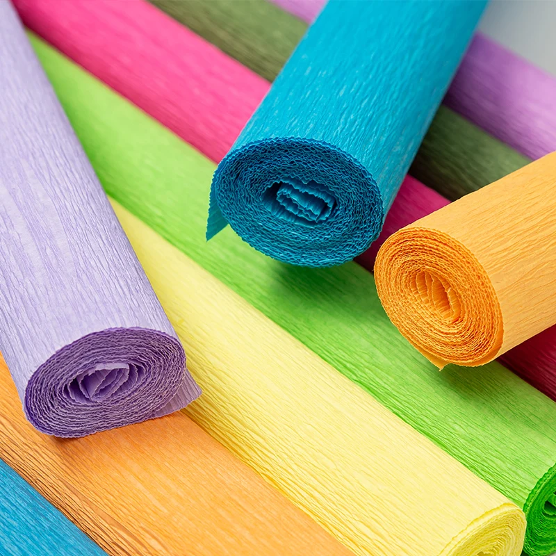Extra Thickness Colorful Crepe Paper Roll Manufacturer for Gift Wrap Handcrafts