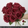 Wine red single-headed cream rose
