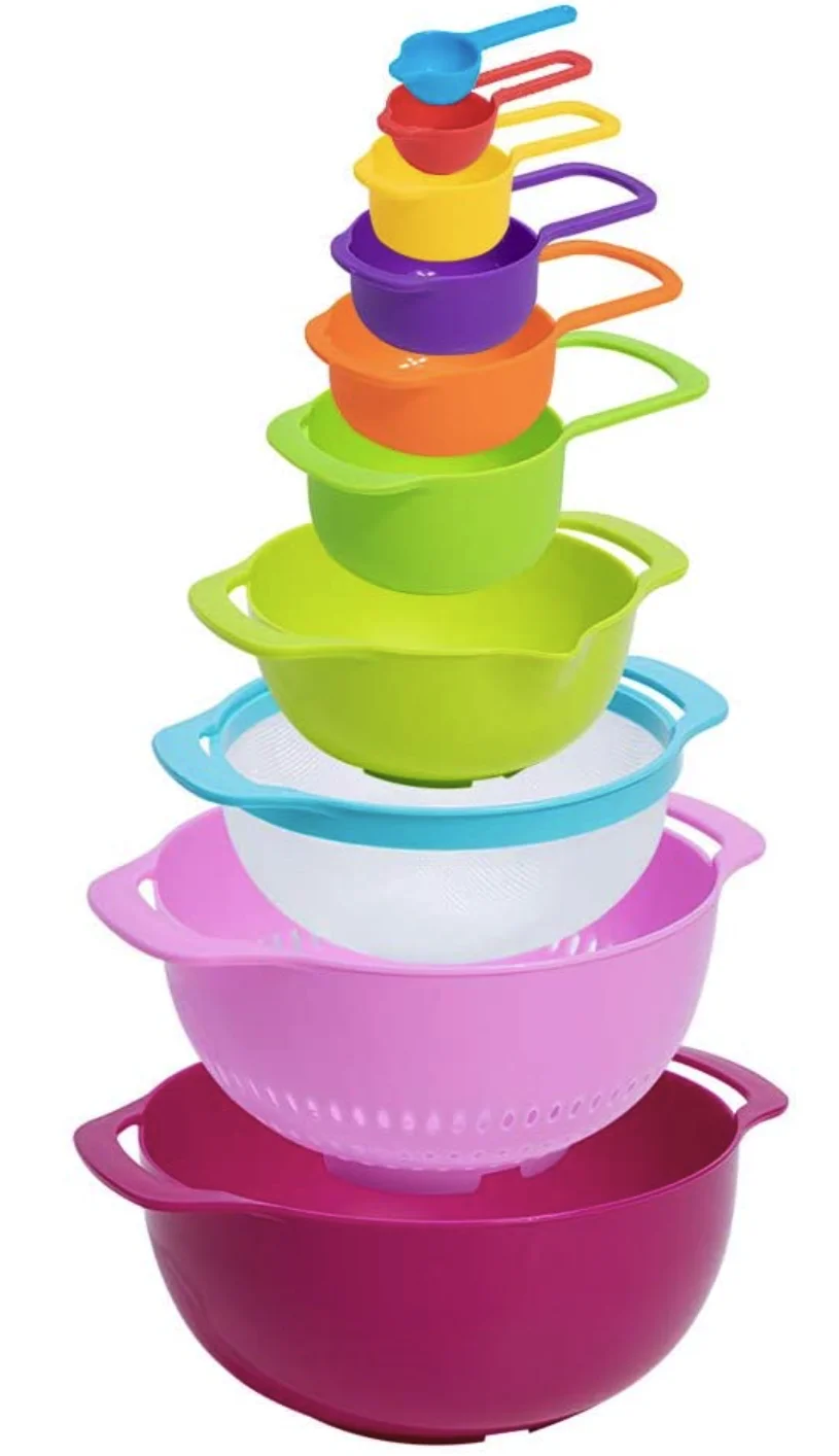 10 Piece Mixing Bowl Set Salad Bowls Colorful Kitchen Bowls Colander Mesh Strainer With Handles