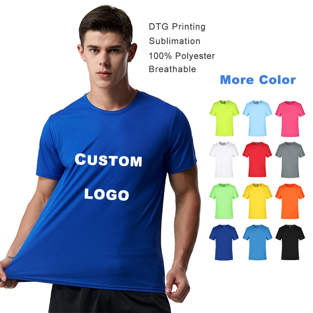 Sublimation T Shirts Blank 100% Polyester Gym Tshirts With Logo Men's T ...