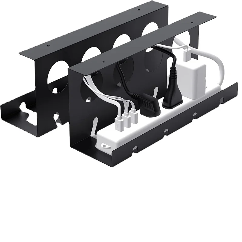 No Drill Under Desk Cable Management Tray | No Drill Cable Rack ...